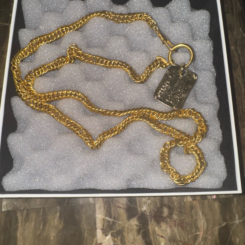 Chanel Rue Cambon ID tag Necklace. - 20 inches